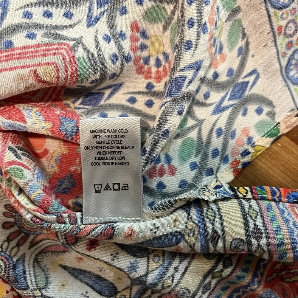 John Mark Top Medium Artsy Peasant Colorful Tunic Floral Embroidered Boho - Picture 15 of 15